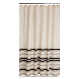 Habitat Country Cotton Stripe Shower Curtain - Cream - thumbnail 2