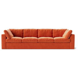 Swoon Seattle Velvet 4 Seater Sofa - Burnt Orange