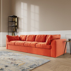 Swoon Seattle Velvet 4 Seater Sofa - Burnt Orange - thumbnail 2