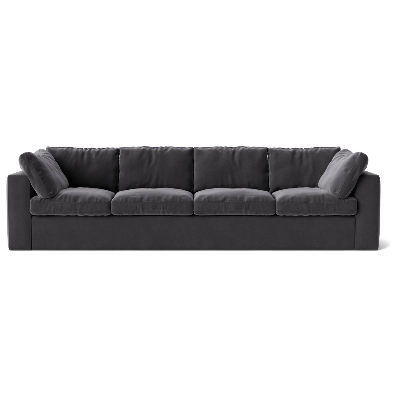 Swoon Seattle Velvet 4 Seater Sofa - Granite Grey
