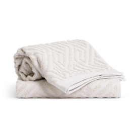 Habitat Textured Luxe 2 Pack Hand Towel - Natural - thumbnail 2