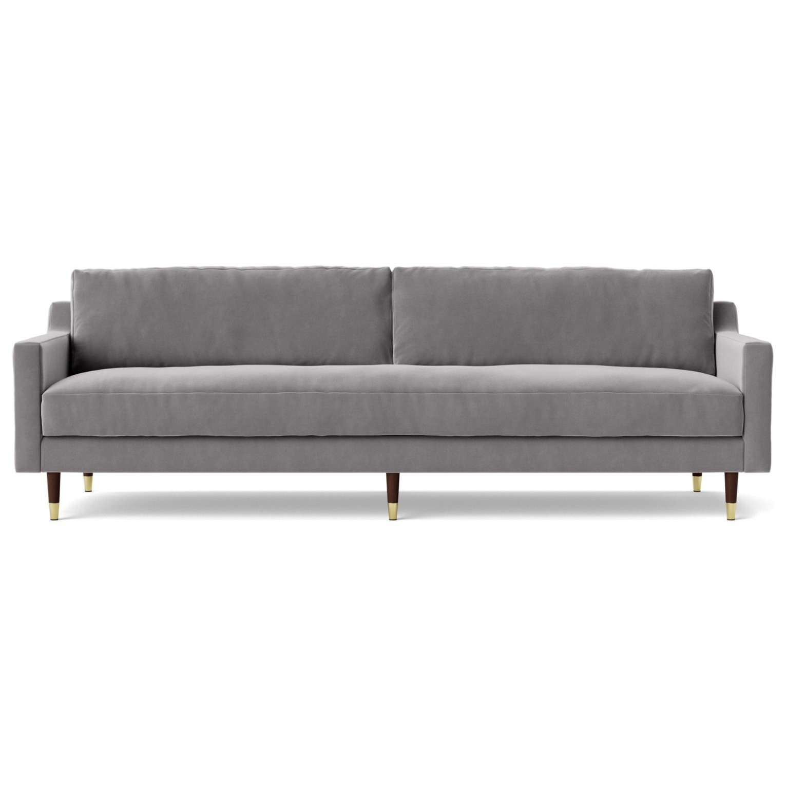 Swoon Rieti Velvet 4 Seater Sofa - Silver Grey - image 1