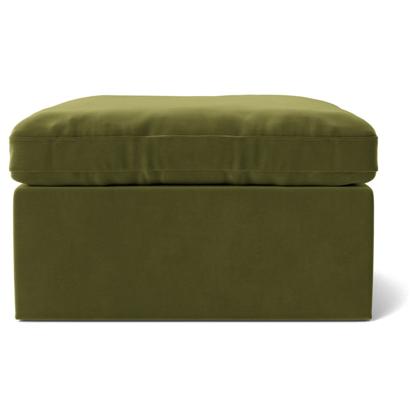 Swoon Seattle Velvet Ottoman Footstool - Fern Green - image 1