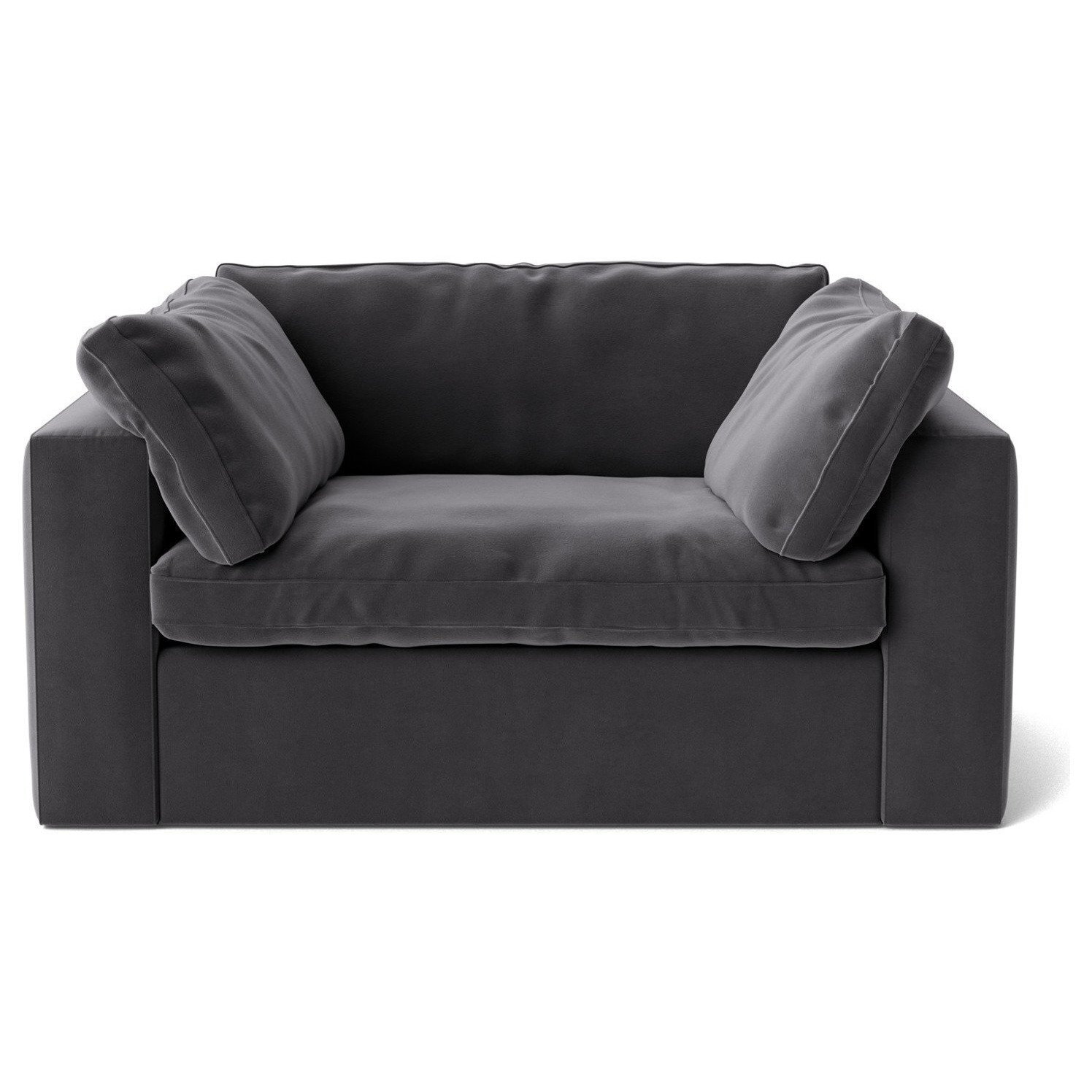 Swoon Seattle Velvet Cuddle Chair - Granite Grey - image 1
