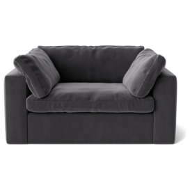 Swoon Seattle Velvet Cuddle Chair - Granite Grey