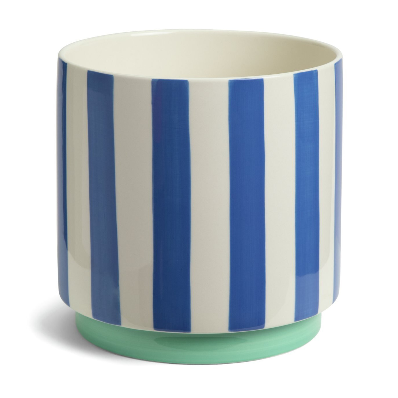 Habitat Blue Stripe Ceramic Planter