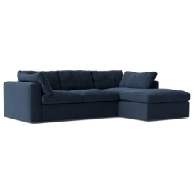 Swoon Seattle Fabric Right Hand Corner Sofa - Indigo Blue - thumbnail 1
