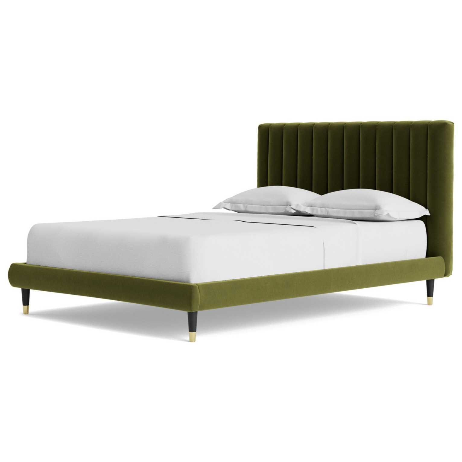Swoon Porlock Kingsize Velvet Bed Frame - Fern Green