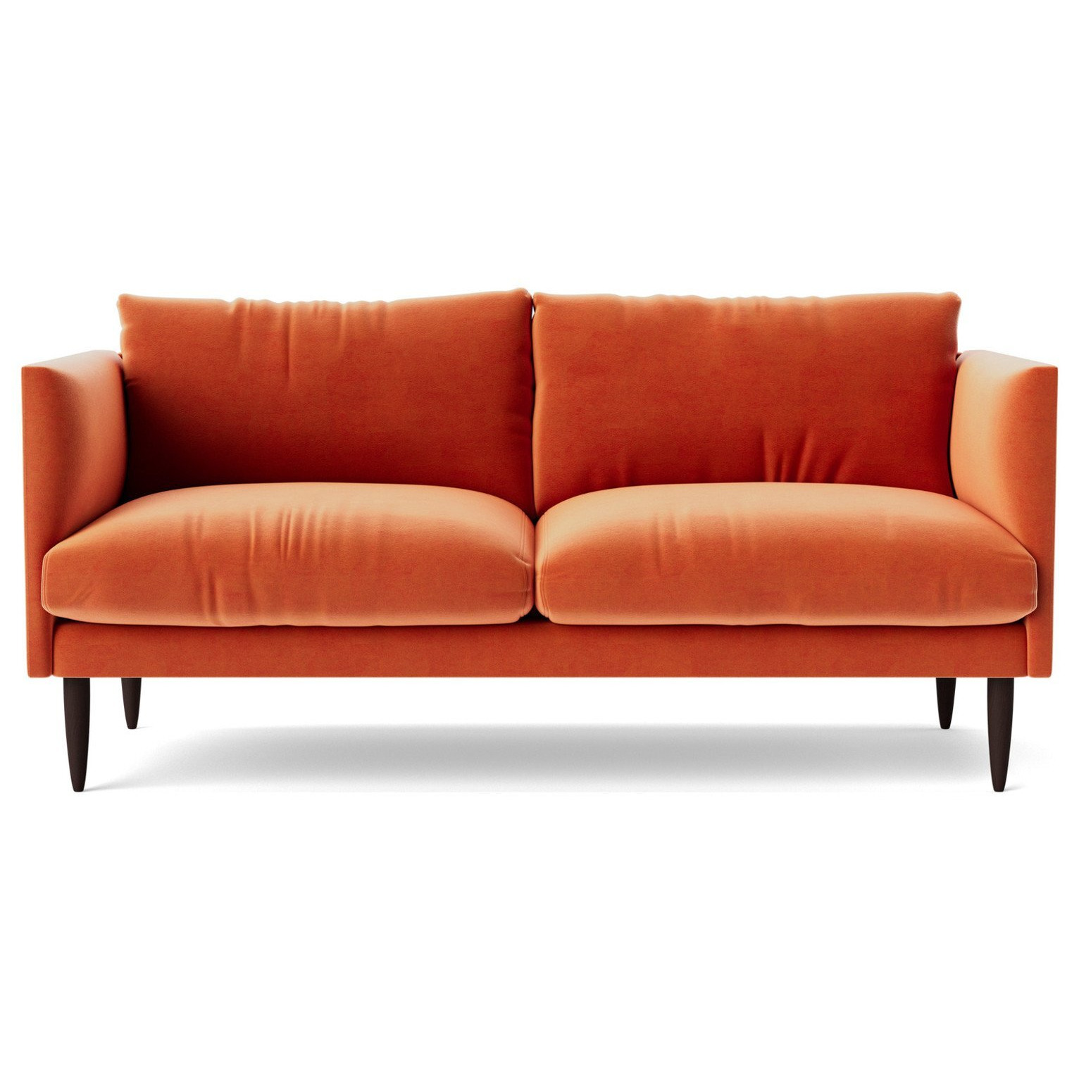 Swoon Luna Velvet 2 Seater Sofa - Burnt Orange - image 1