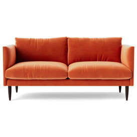 Swoon Luna Velvet 2 Seater Sofa - Burnt Orange - thumbnail 1