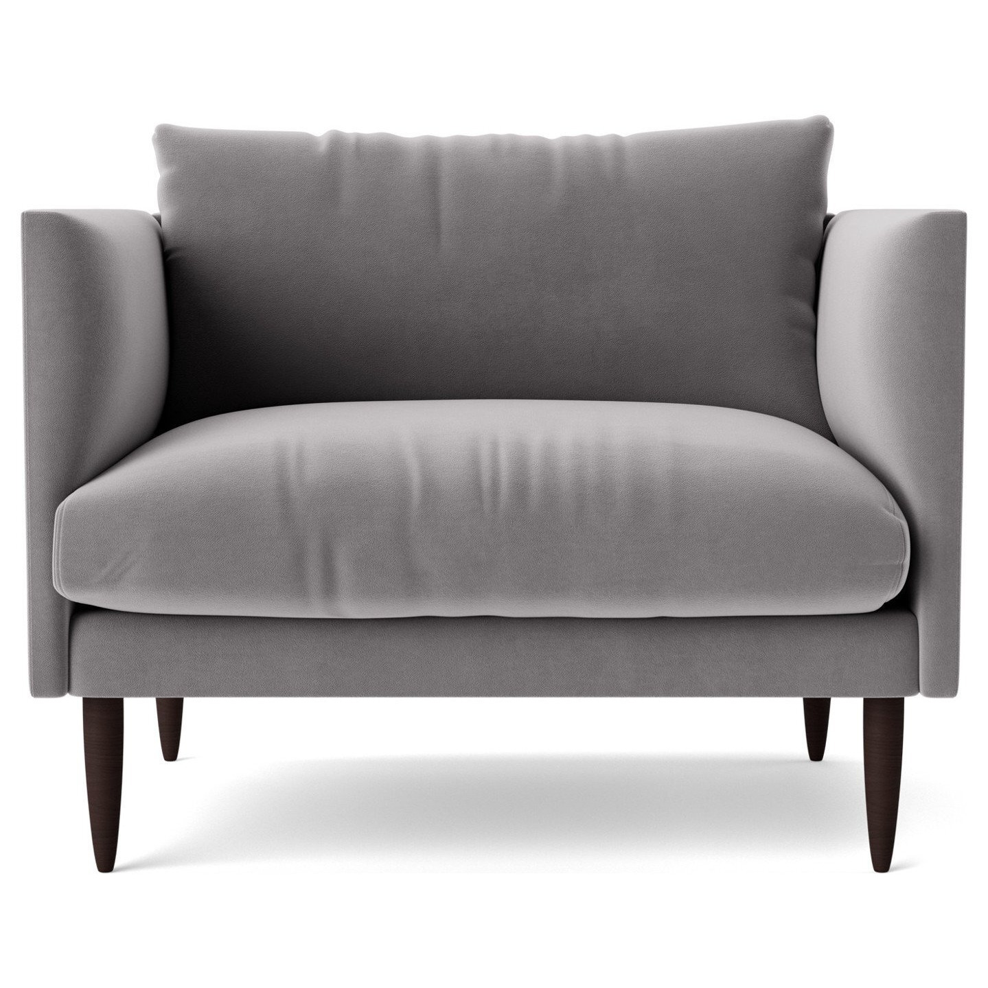 Swoon Luna Velvet Cuddle Chair - Silver Grey - image 1