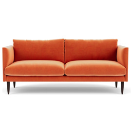 Swoon Luna Velvet 3 Seater Sofa - Burnt Orange - thumbnail 1