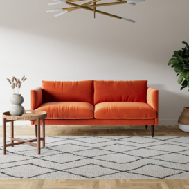 Swoon Luna Velvet 3 Seater Sofa - Burnt Orange - thumbnail 2