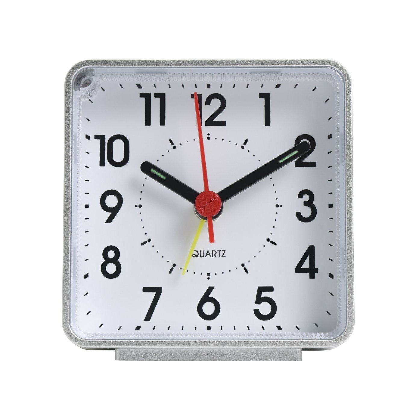Habitat Square Analogue Alarm Clock - Silver - image 1