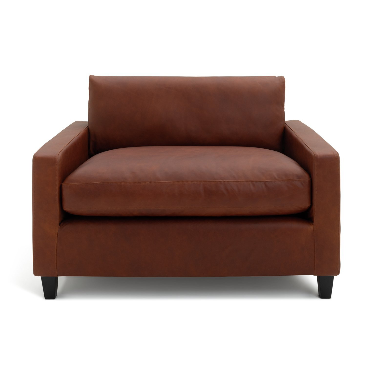 Habitat Chester Leather Cuddle Chair - Tan - image 1