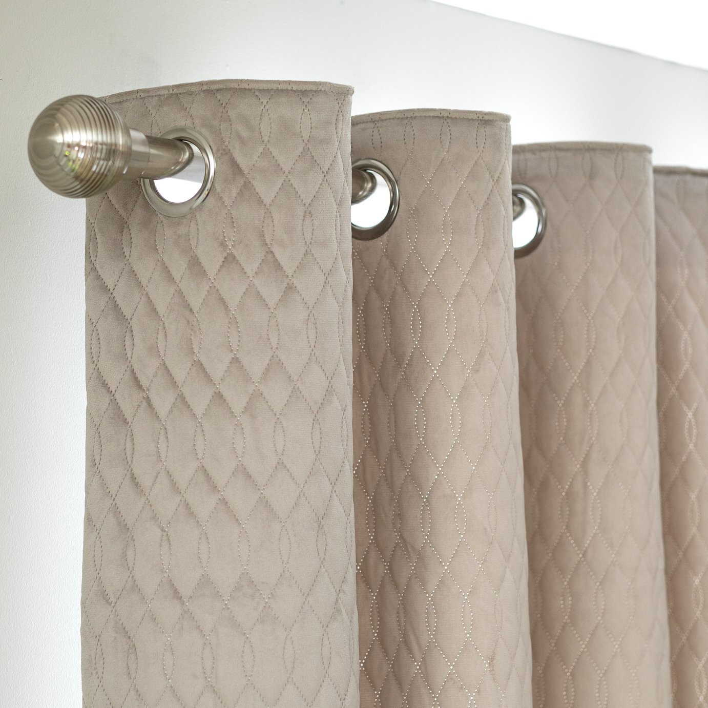 Argos Home Pinsonic Fully Lined Eyelet Curtain - Taupe - image 1
