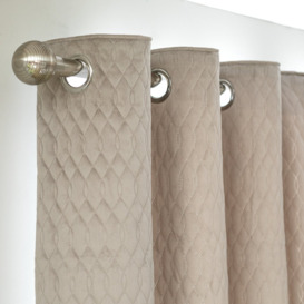 Argos Home Pinsonic Fully Lined Eyelet Curtain - Taupe - thumbnail 1
