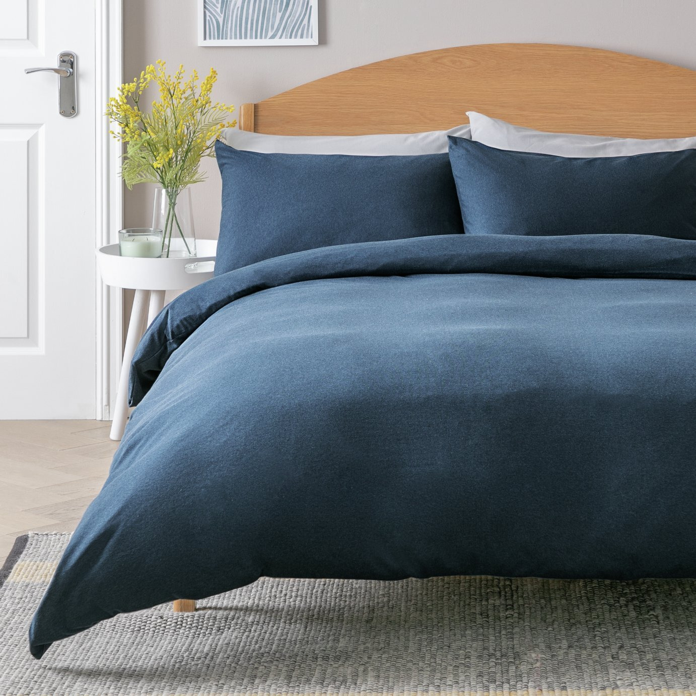 Argos Home Jersey Navy Bedding Set - Double