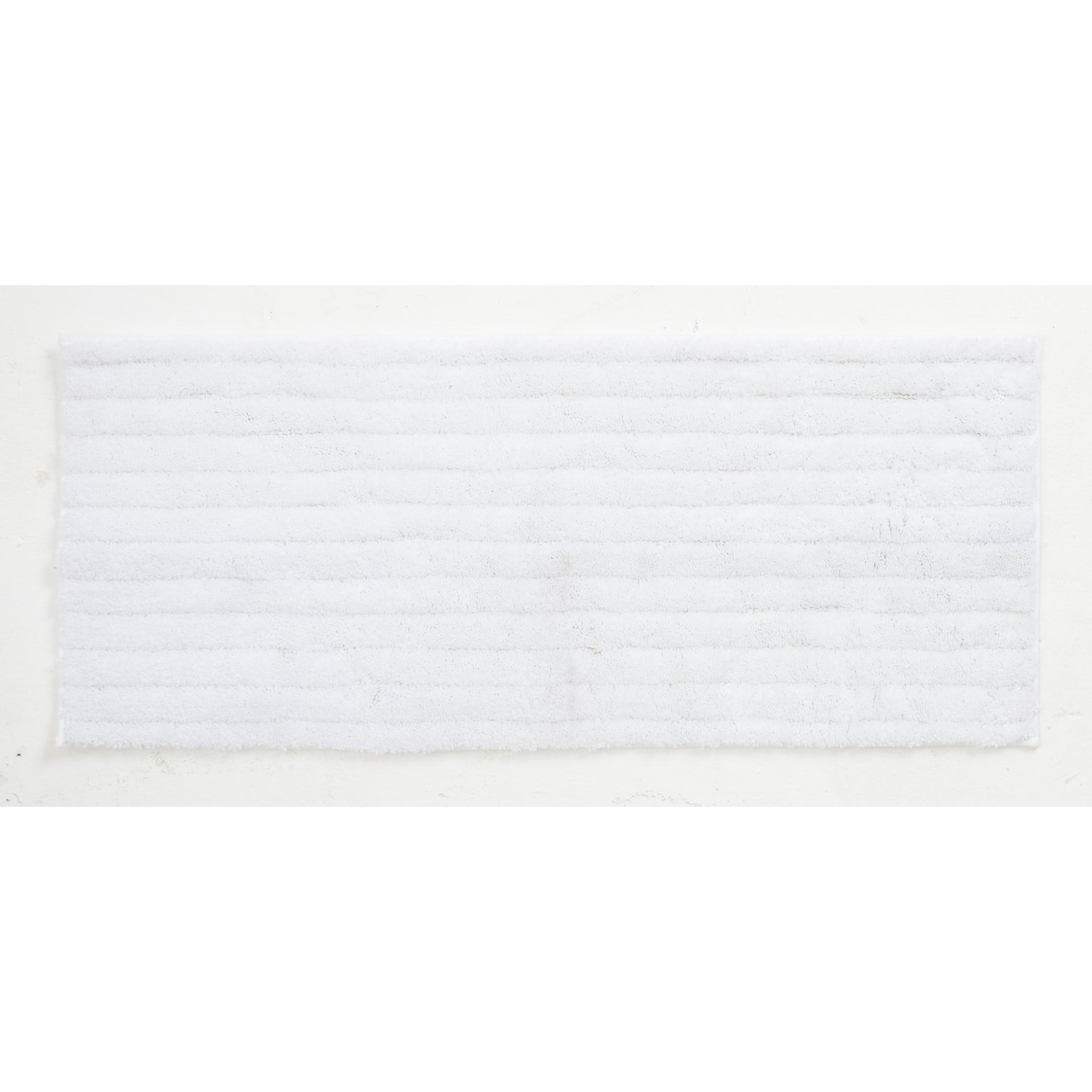 Habitat Plain Cotton Deep Pile Bath Runner- White- 40x100cm - image 1