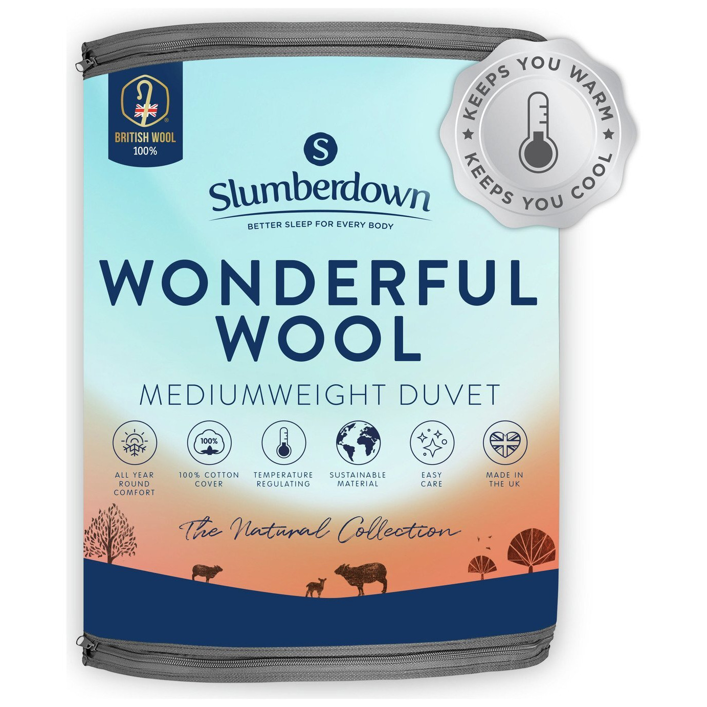 Slumberdown Wonderful Wool Medium Weight Duvet - Kingsize - image 1