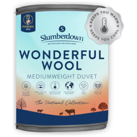 Slumberdown Wonderful Wool Medium Weight Duvet - Kingsize - thumbnail 1