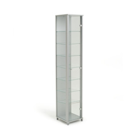 Argos Home 7 Shelf Glass Narrow Display Cabinet - Silver - thumbnail 1