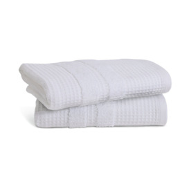 Habitat Organic Cotton 2 Pack Hand Towel - White - thumbnail 1