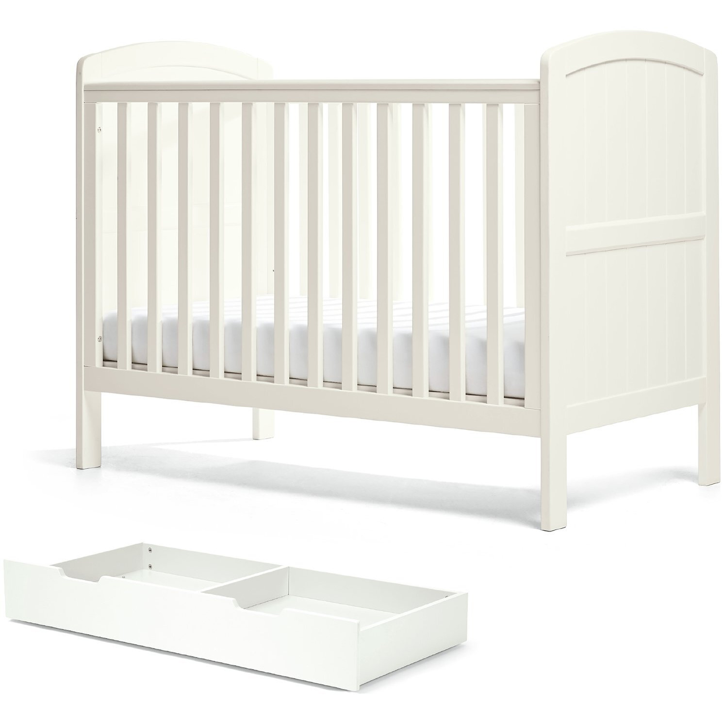 Mamas & Papas Dover Cot & Drawer - White