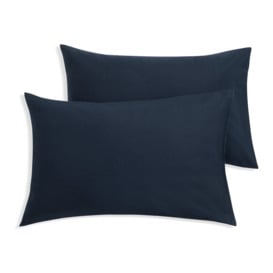 Habitat Brushed Cotton Standard Pillowcase Pair - Navy - thumbnail 1