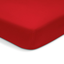 Habitat Brushed Cotton Red Fitted Sheet - Single - thumbnail 1