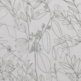 Habitat Floral Blackout Pencil Pleat Curtain - Green & White - thumbnail 2