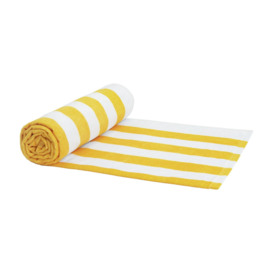 Habitat Stripe Patterned Beach Towel - Yellow & White