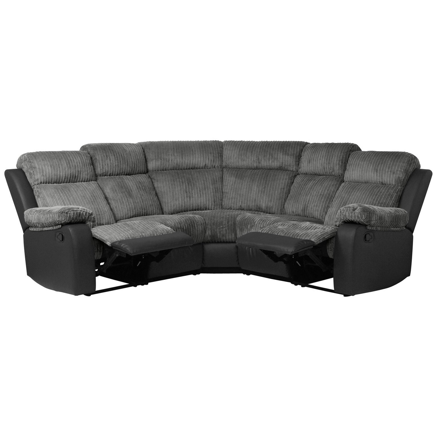 Argos Home Bradley Fabric Recliner Corner Sofa - Charcoal - image 1