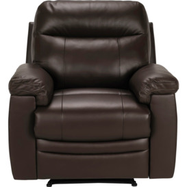 Argos Home Paolo Leather Mix Manual Recliner Chair - Brown - thumbnail 1