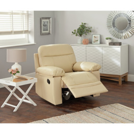Argos Home Paolo Leather Mix Manual Recliner Chair - Brown - thumbnail 2