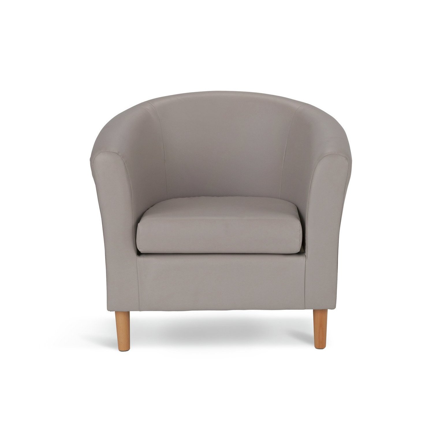 Argos Home Faux Leather Tub Chair - Mocha - image 1