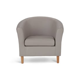 Argos Home Faux Leather Tub Chair - Mocha - thumbnail 1