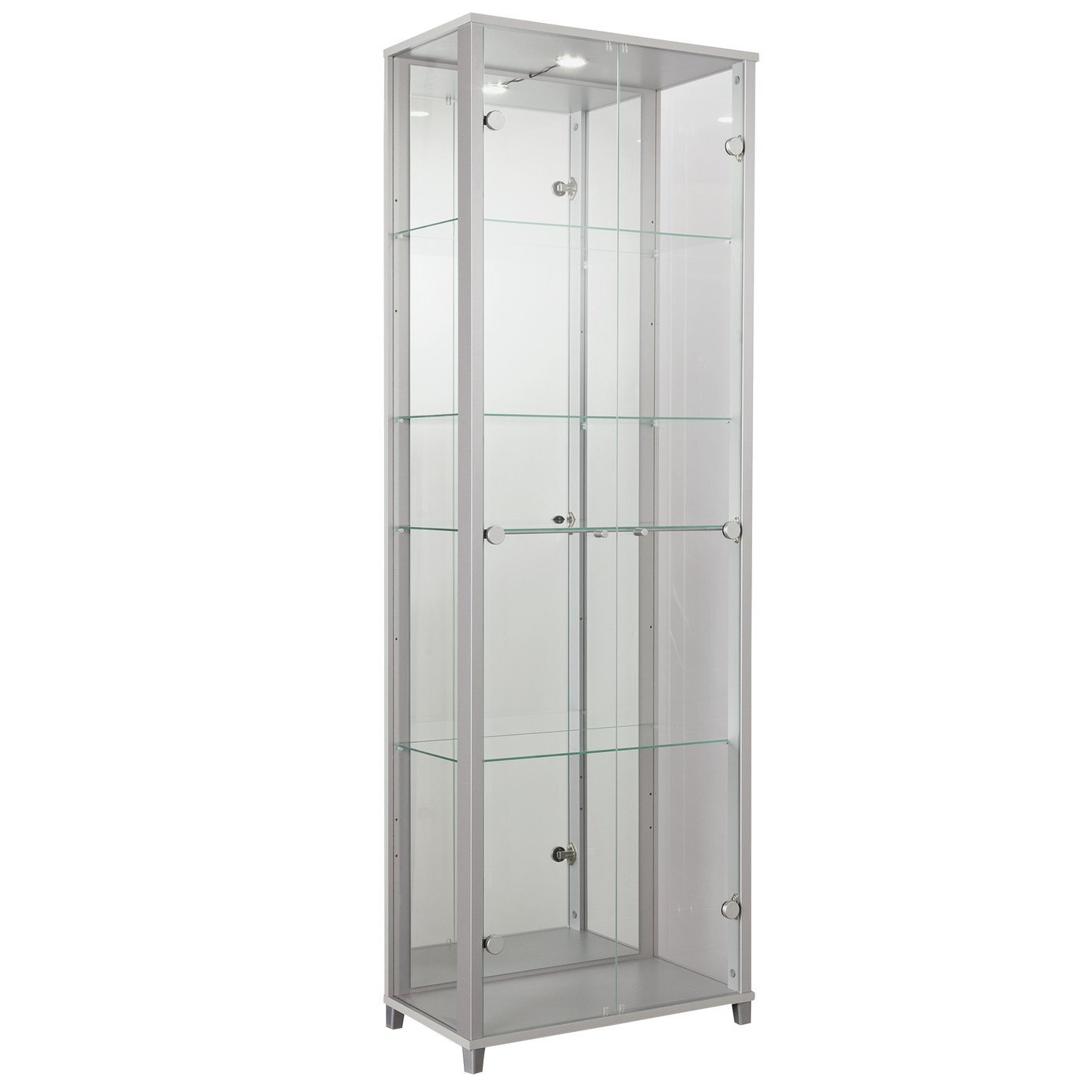 Argos Home 2 Door Glass Display Cabinet - Silver - image 1