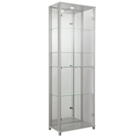 Argos Home 2 Door Glass Display Cabinet - Silver