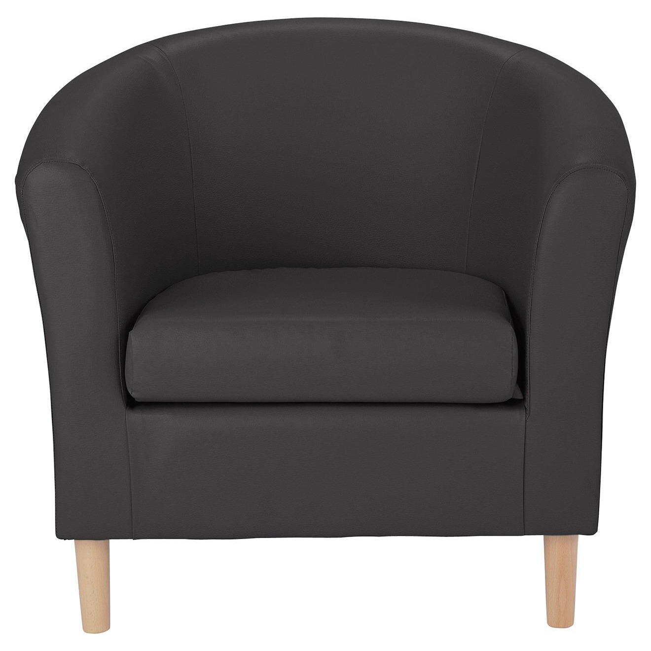 Argos Home Faux Leather Tub Chair - Black - image 1