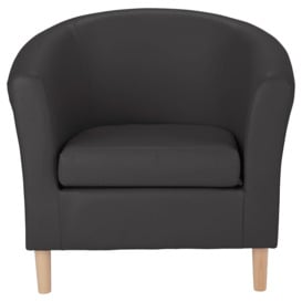 Argos Home Faux Leather Tub Chair - Black - thumbnail 1