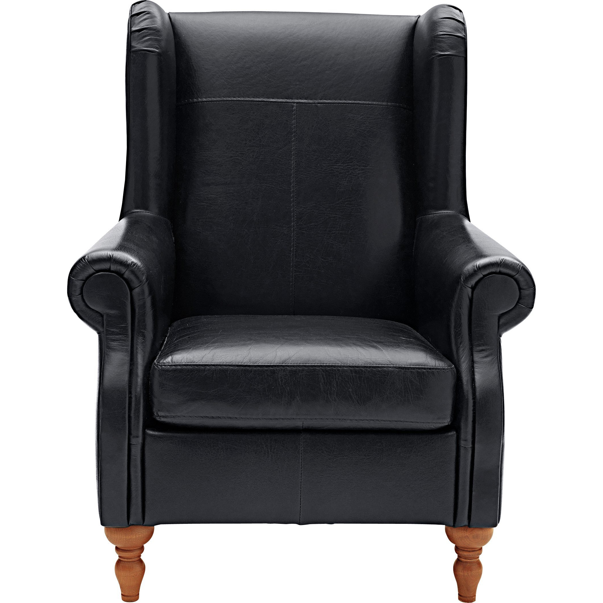 Argos Home Argyll Leather High Back Chair - Black - image 1