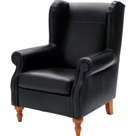 Argos Home Argyll Leather High Back Chair - Black - thumbnail 2