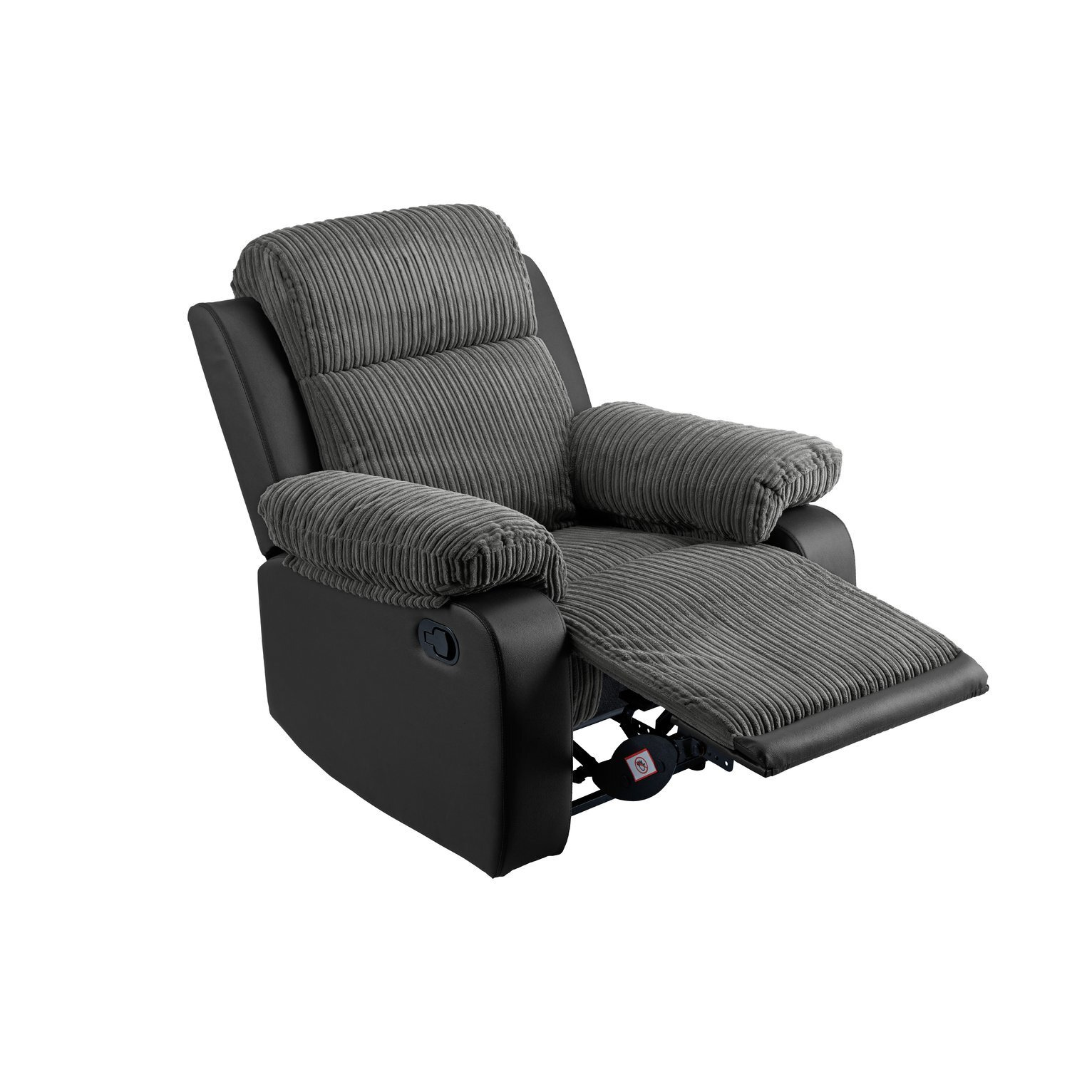 Argos Home Bradley Fabric Manual Recliner Chair - Charcoal - image 1