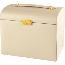 Cream Faux Leather Large Three Drawer Jewellery Box - thumbnail 1