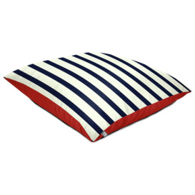 rucomfy Stripe Indoor Outdoor Bean Bag - Navy - thumbnail 1