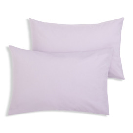Habitat Polycotton Standard Pillowcase Pair -  Lilac - thumbnail 1
