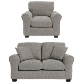 Habitat Lisbon Fabric Chair & 2 Seater Sofa - Grey