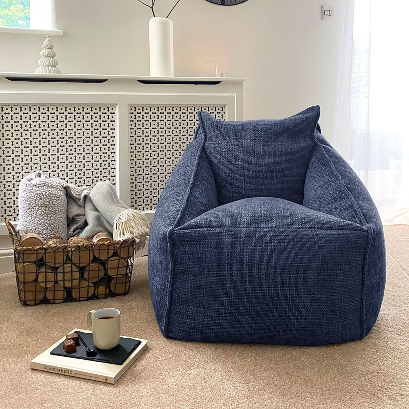 rucomfy Fabric Bean Bag Chair - Marine Blue - image 1