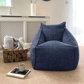rucomfy Fabric Bean Bag Chair - Marine Blue - thumbnail 1
